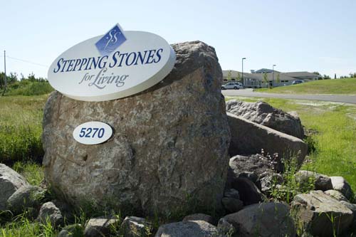 Stepping Stones for Living sign on Miller Trunk Highway in Hermantown, MN.